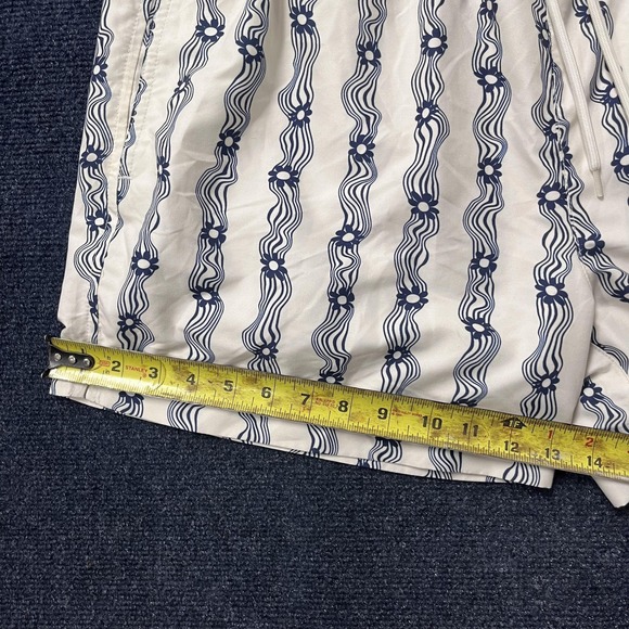 PacSun Swim Trunks Mens‎ XL Blue White Wavy Stripe Floral Lined Shorts Beach - Picture 10 of 11